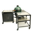 Big Green Egg Corner Modular Nest | 1 Expansion frame and 1 Cabinet with Stainless Steel Surfaces