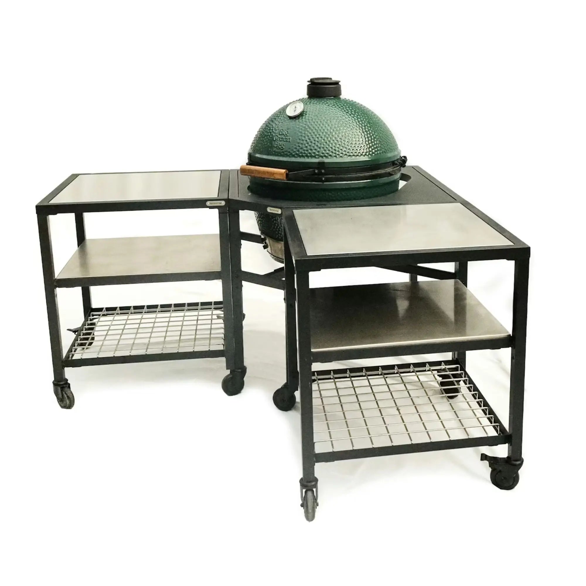 Big Green Egg Corner Modular Nest | 2 Expansion frames with Stainless Steel Surfaces