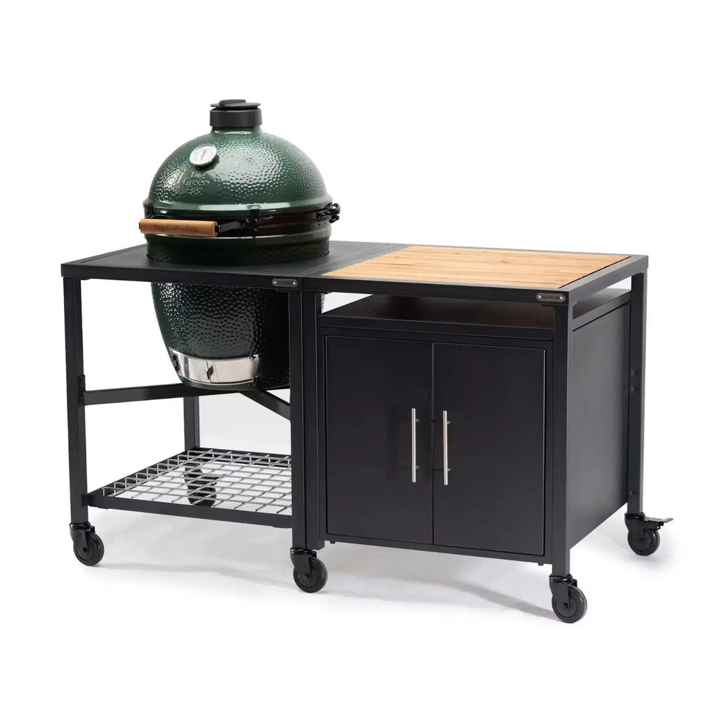 Big Green Egg Modular Nest + Expansion Cabinet + Acacia Shelf