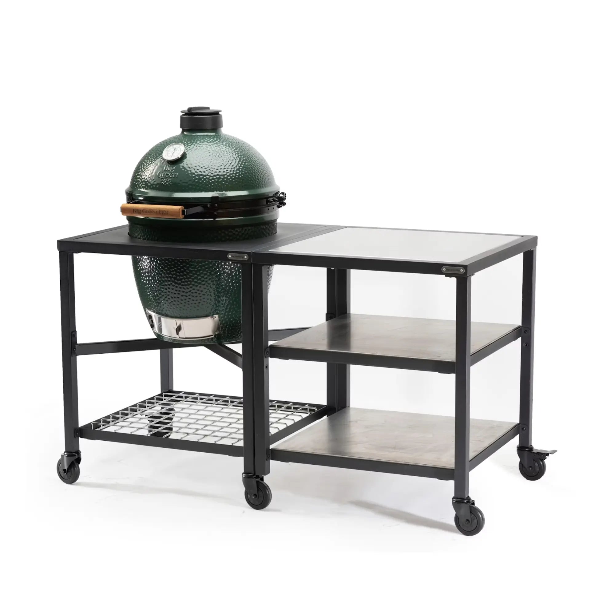 Big Green Egg Modular Nest + Expansion Frame + Stainless Steel Shelves