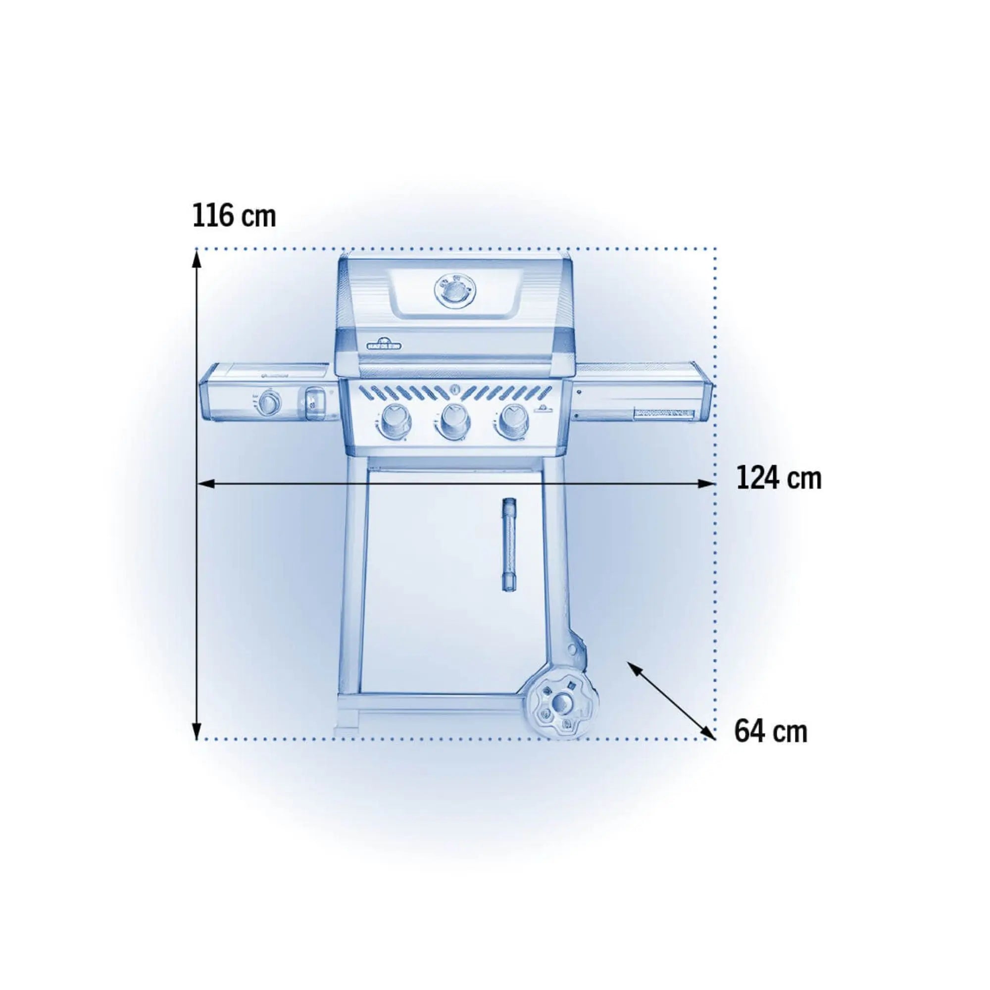 Napoleon Grills FREESTYLE PRO 365 Gas BBQ - 3 Burners in Black with Infrared Side Burner | FP365DSIBPK-1-GB