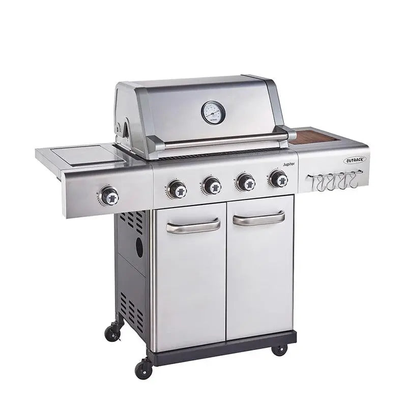 Outback Jupiter 4 Burner Hybrid BBQ | Free Cover | Pizza Stone & Griddle Set