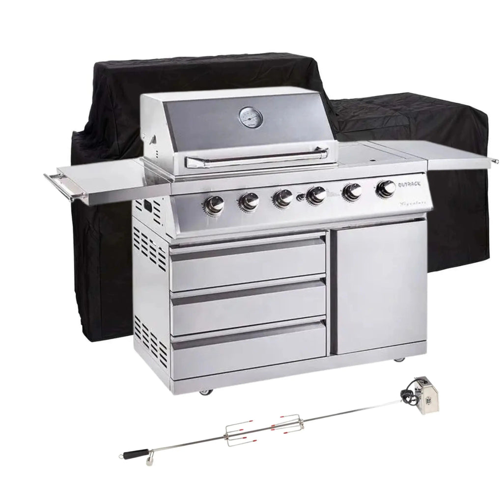 Outback Signature II 4 Burner Hybrid BBQ | Free Rotisserie + Cover