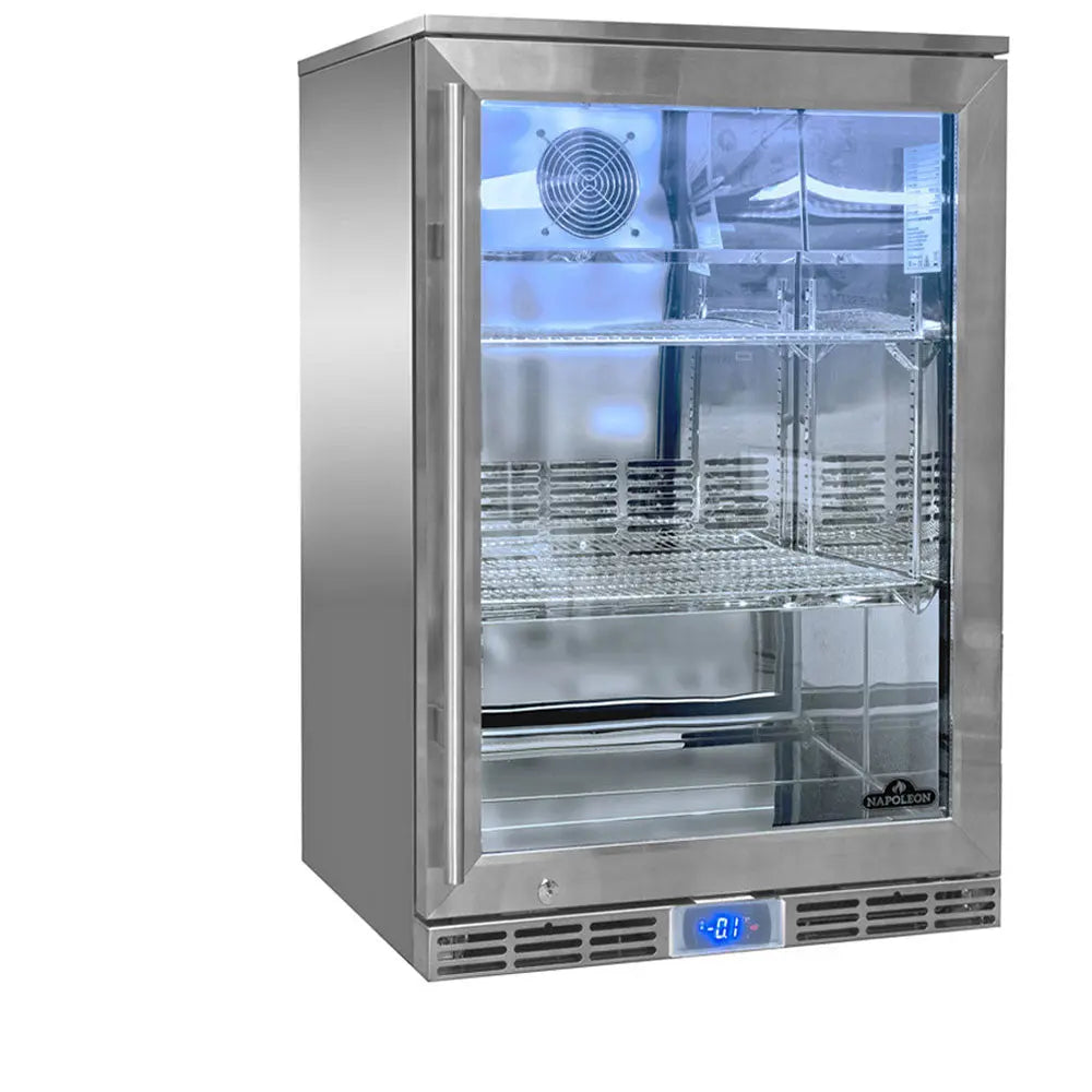 Napoleon Built-In Outdoor Cooler / Fridge, 135L, Left Opening Glass Door