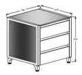 Oliveti Three Drawer Unit 700 or 1010