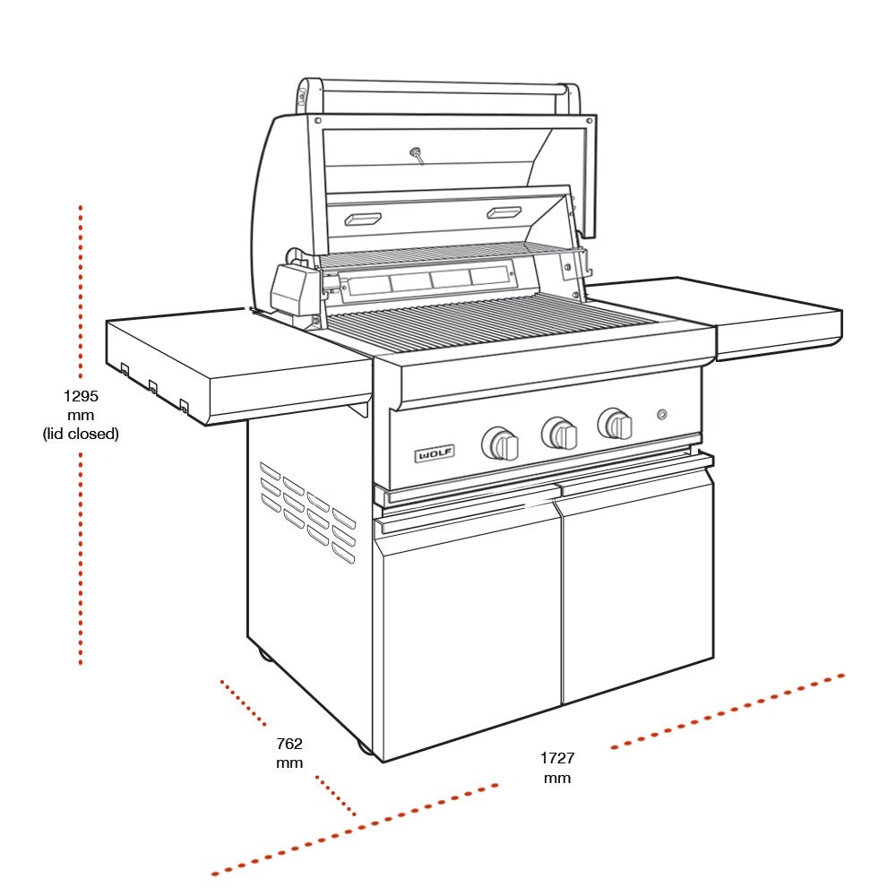 Wolf Gas Grill 107cm with Cart